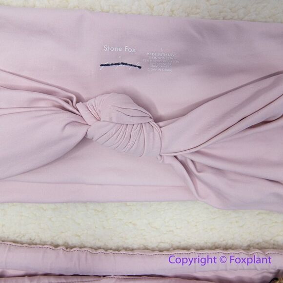 New! Set! Stone Fox Swim lele knotted bandeau top bijou bottoms, size L. - Picture 4 of 11